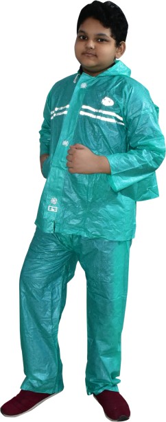 Leopard Boys Girls Waterproof Windproof Lightweight Kids Rain Suit Coat All in One Dry Suit Puddle Unisex Drip Drop Raincoat 