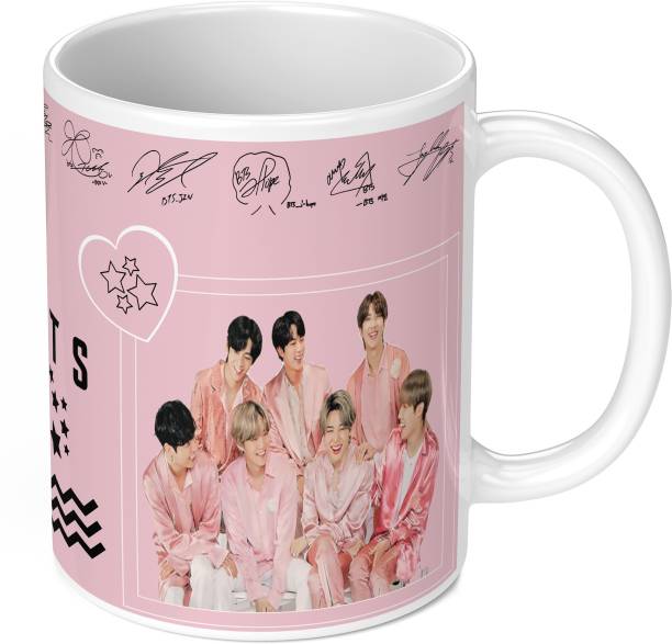 TrendoPrint NW-02 BTS Printed Coffee Mug 350ml Gift for Kids Boys Girls & Friends Mug  Set