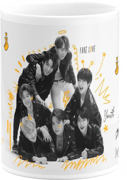 TrendoPrint NW-04 BTS Printed Coffee Mug 350ml Gift for Kids Boys Girls & Friends Mug  Set