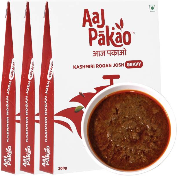 AAJPAKAO Kashmiri Rogan Josh Gravy Mix, Veg/Nonveg Curry, Ready to Cook (Pack of 3x300g) 900 g