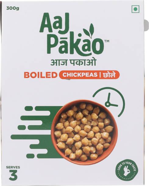 AAJPAKAO Boiled Kabuli Chana / Chhole / Chickpeas, Ready to Cook (3 Pack) 900 g