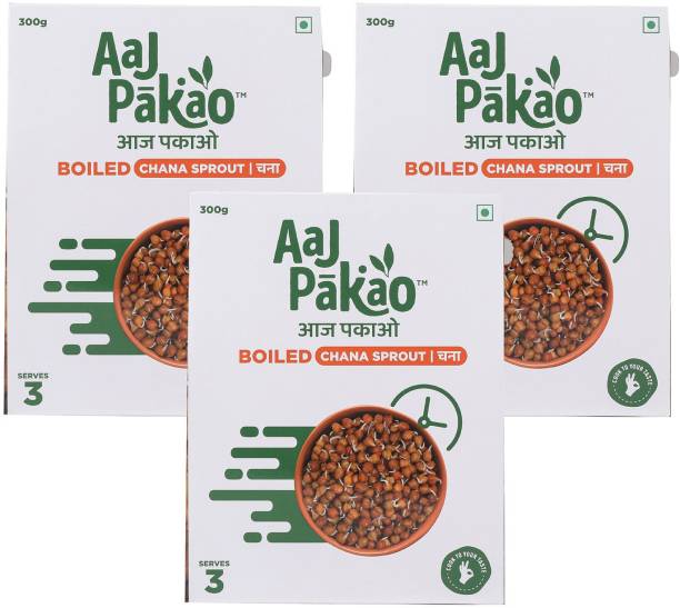 AAJPAKAO Boiled Chana Sprout, Ready to Cook (Pack of 3, 300g Each) 900 g
