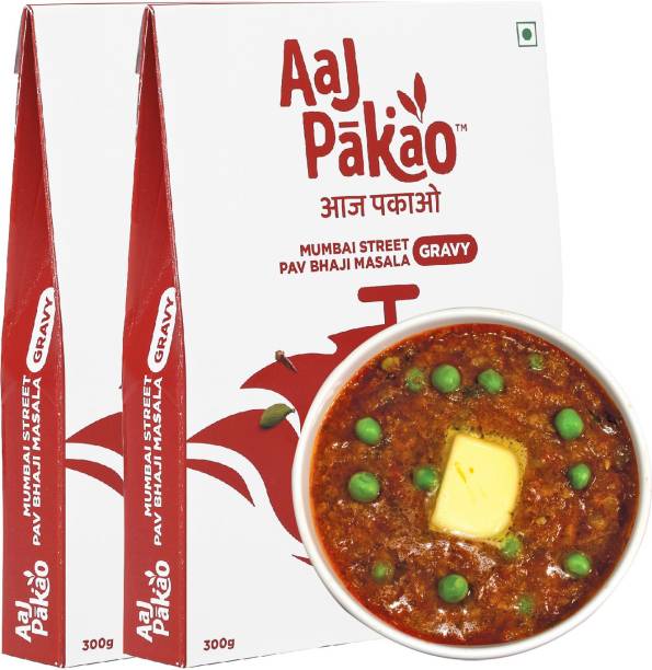 AAJPAKAO Mumbai Street Pav Bhaji Masala Gravy Mix, Ready to Cook (Pack of 2x300g) 600 g