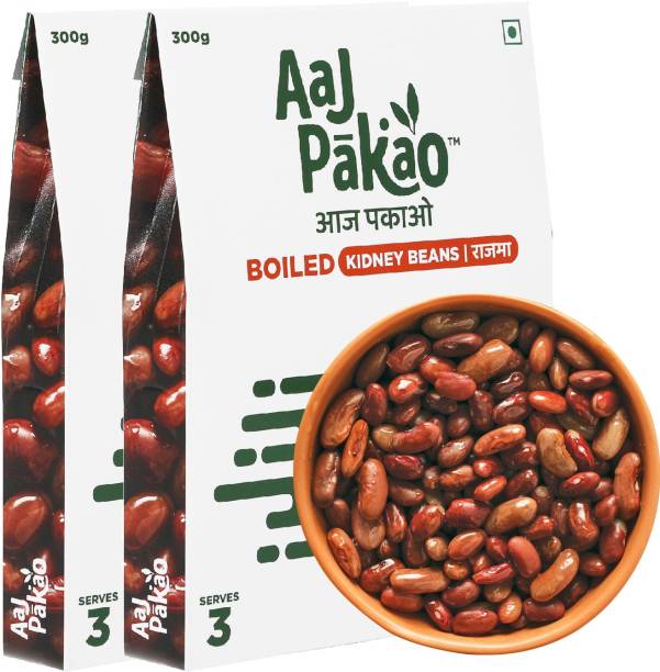 AAJPAKAO Boiled Rajma / Kidney Bean, Ready to Cook (Pack of 2) 600 g