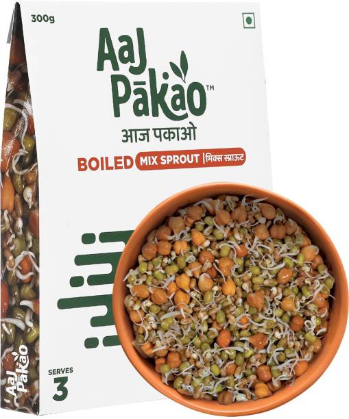 AAJPAKAO Boiled Mix Sprout (Matki, Moong, Chana, Masoor), Ready to Cook (1 Pack) 300 g