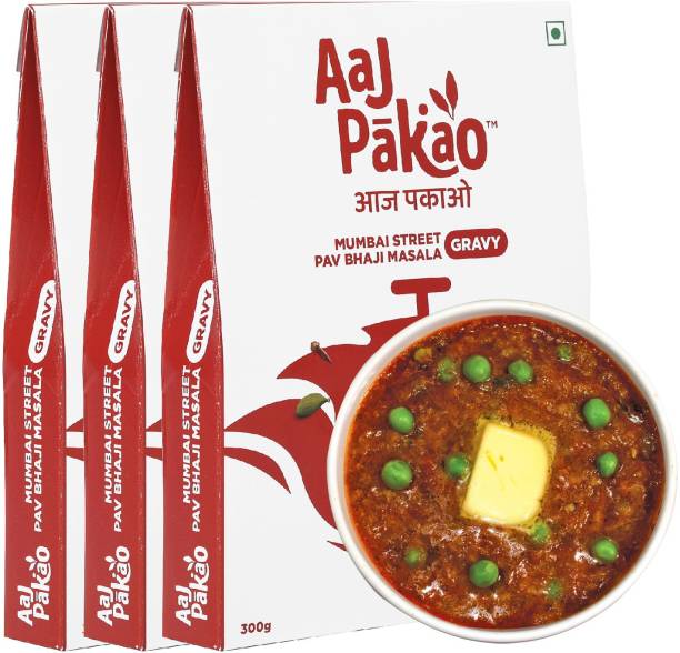 AAJPAKAO Mumbai Street Pav Bhaji Masala Gravy Mix, Ready to Cook (Pack of 3x300g) 900 g