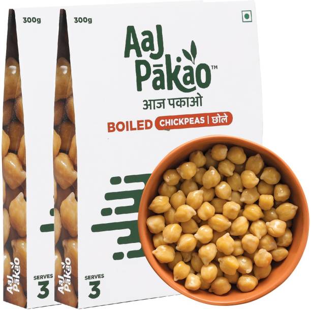 AAJPAKAO Boiled Chickpeas / Chole (Pack of 2) 600 g