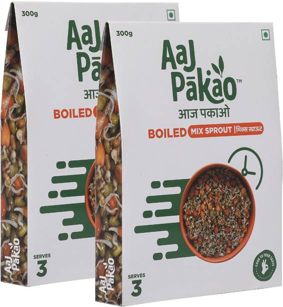AAJPAKAO Boiled Mix Sprout, Ready to Cook (300g each) 600 g
