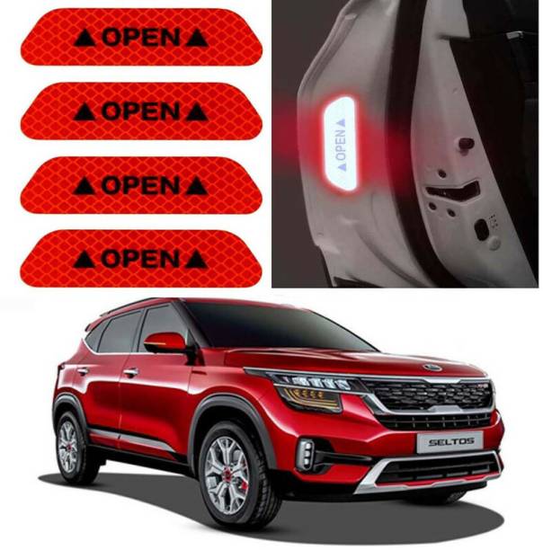 Auto E-Shopping Red Car Door Open Warning Reflective Sticker for Seltos 25 mm x 0.03 m Red Reflective Tape