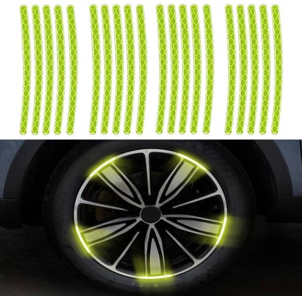 Auto E-Shopping Car Tyre Rim Reflective Warning Stickers for Car Bike Cycle Universal Green 15 mm x 0.13 m Green Reflective Tape