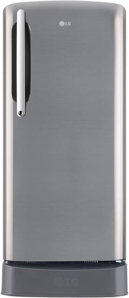 LG 204 L Direct Cool Single Door 5 Star Refrigerator with Base Drawer (Shiny Steel, GL-D211HPZZ)