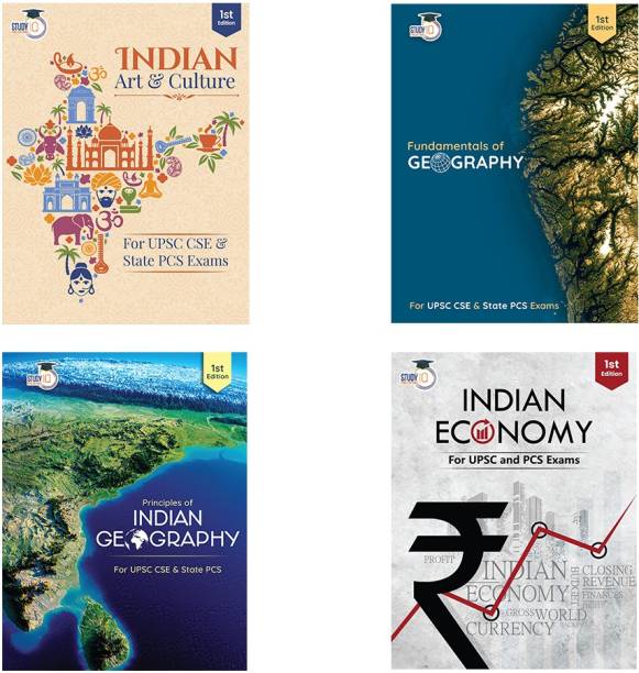 StudyIQ Combo: Indian Economy + Indian Art & Culture + Principles Of Geography & Fundamentals Of Indian Geography ( English|1st Edition) | UPSC | Civil Services Exam | State Administrative Exams