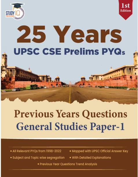UPSC Prelims Previous Year Question Papers Last 25 Years GS-1, UPSC Previous Year Question Papers Book By StudyIQ