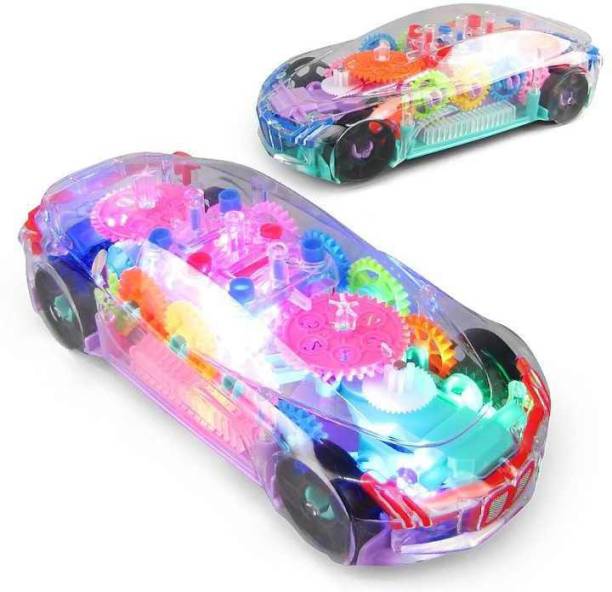 Mark42 3D Super Transparent Car Toy, Car Toy for Kids with 360 Degree Rotation