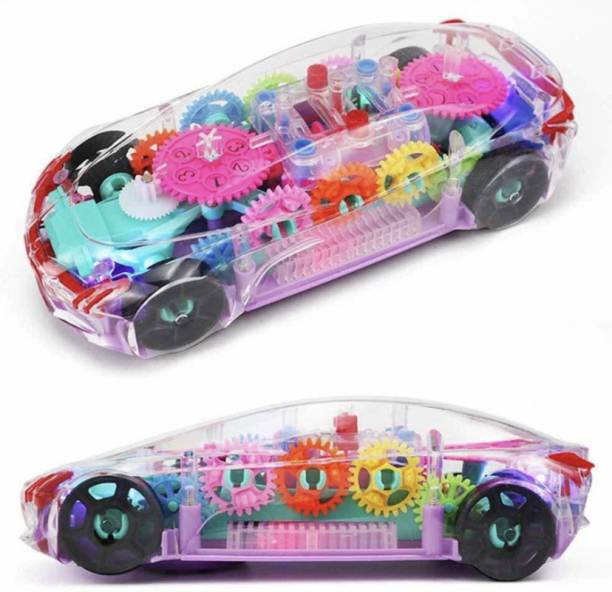 RSA enterprises new impressive car toy Musical and 3D Lights Kids Transparent Car