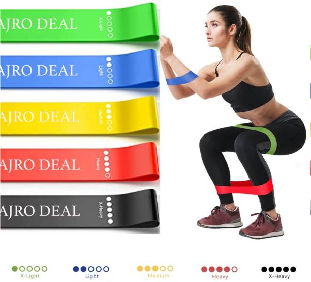AJRO DEAL Exercise Resistance Bands, Loop Band, Thera Bands for Men & Women. Pilates Band