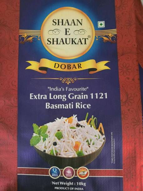 shaan-e-shaukat DOBAR 10KG BASMATI RICE Basmati Rice (Medium Grain, Steam)