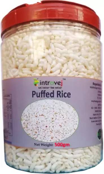 INTROVEJ Oraganic Puffed Rice 500gm (Murmura) in Pet jar Puffed Rice (Long Grain, Raw)
