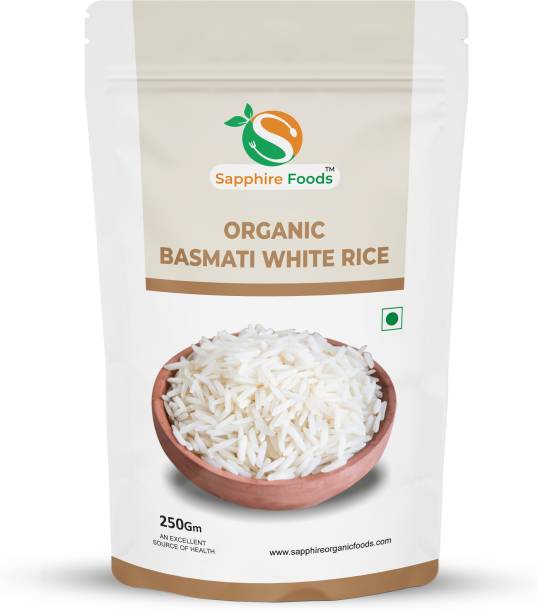 Sapphire Foods Organic Basmati White Rice / Chawal Basmati Rice (Medium Grain, Polished)