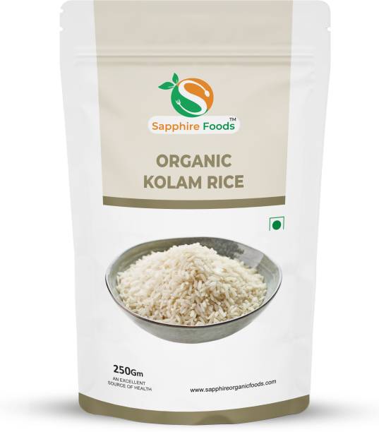 Sapphire Foods Organic Kolam Rice / Chawal Kolam Rice (Medium Grain, Polished)