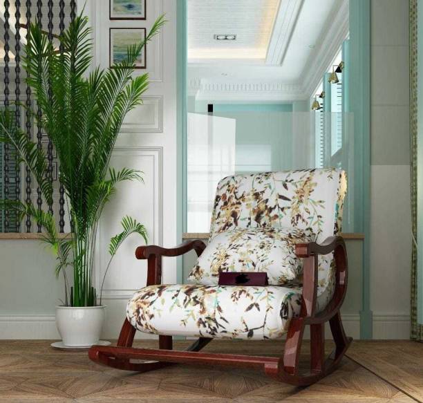 wooden luxury Rosewood (Sheehsam) Rocking Chair printed Cushion Rocking Chair fo Easy Chair Fabric 1 Seater Rocking Chairs