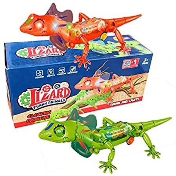 Lattice Funny dinosaur Lizard toy - Forward Backward Action (Multicolour)