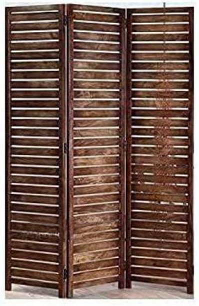 India wood mart Beautiful Handmade Room Divider Wooden Partition in Kashmiri Design Panel (3) Solid Wood Decorative Screen Partition