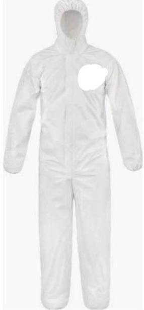 GLAMY COUTURE 80GSM NON WOVEN PPE COVERALL ATTACH HOOD & SHOE COVER PACK OF 4 Safety Jacket