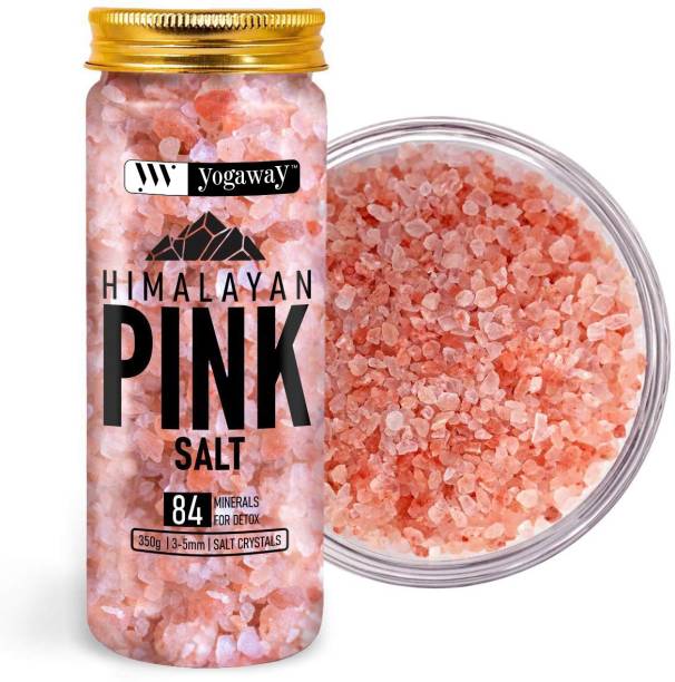 YOGAWAY Himalayan Pink Crystals Salt with 84 Minerals For Cooking |100 % Natural | 350g Himalayan Pink Salt