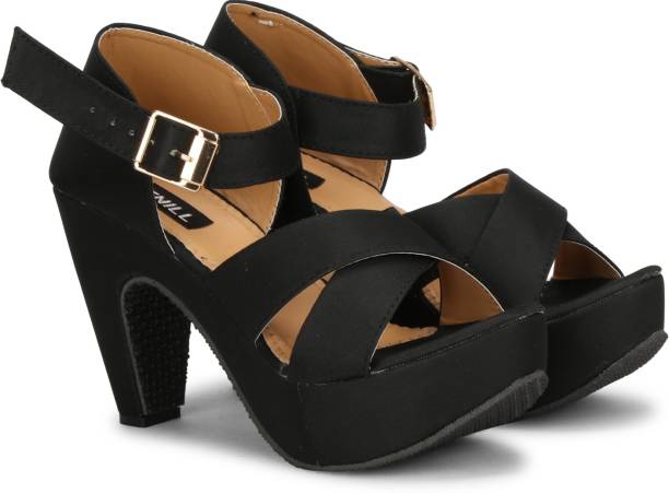 SIRDENILL Women Black Heels