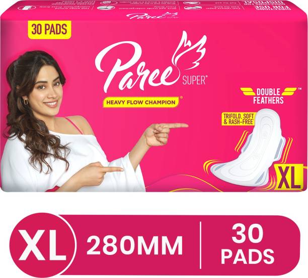 Paree Super Heavy Flow XL Pads, All Night Leakage Protection, With Disposable Pouch Sanitary Pad