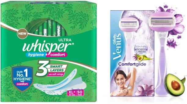 Gillette Venus cleans 50s plus Venus Breeze razor (feminine hygiene combo) Sanitary Pad