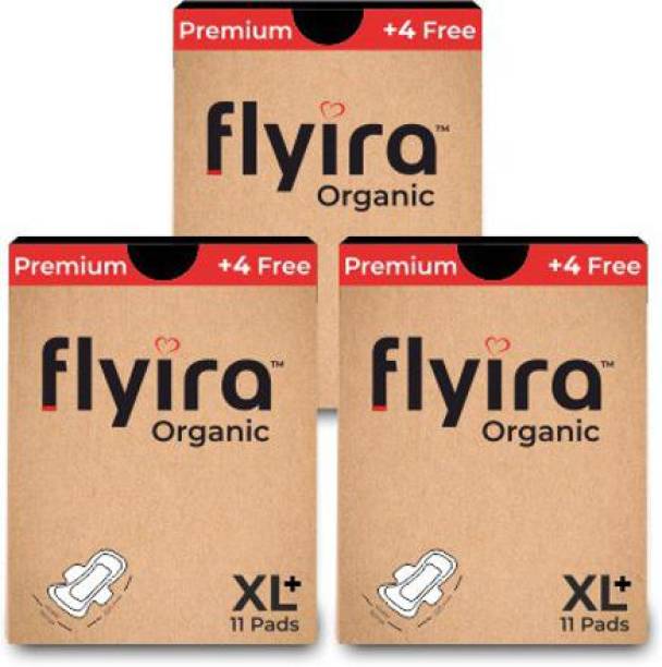 Flyira Organic XXL | Premium Sanitary Pads | Pack Of 3 | 33 Sanitary Pad