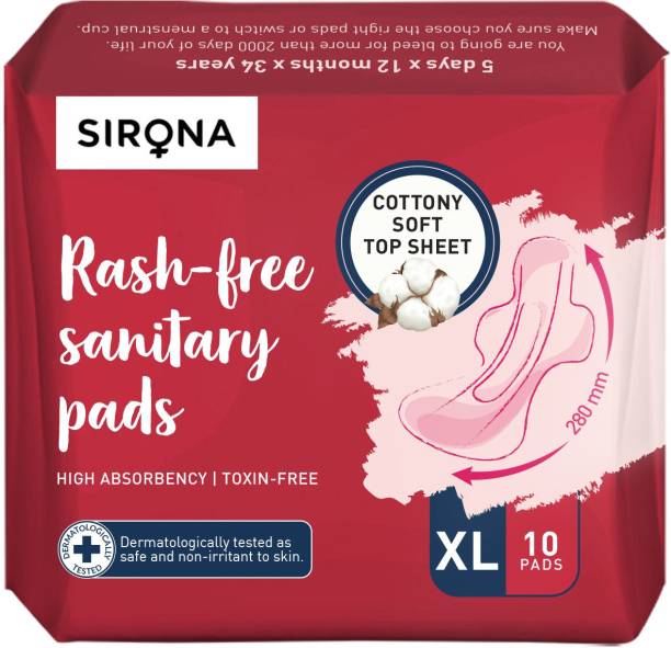 SIRONA Cottony Ultra Soft Rash Free Sanitary Pads for Women (XL Size) Sanitary Pad