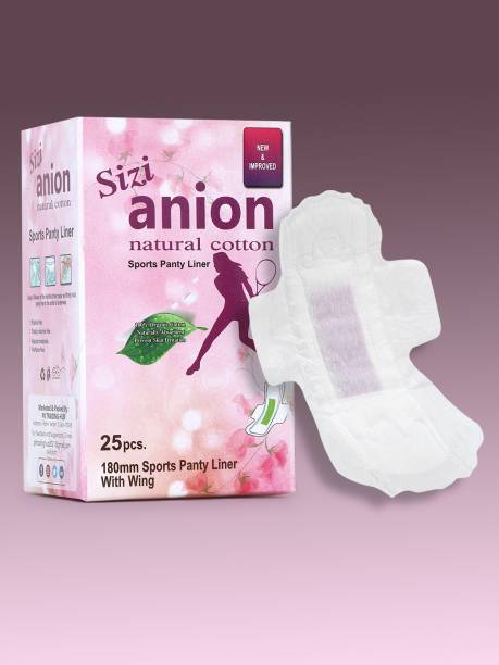 SIZI Organic Cotton Ultra 25 Sports Pantyliners, Menstrual Pads Extra Long,Unscented. Pantyliner