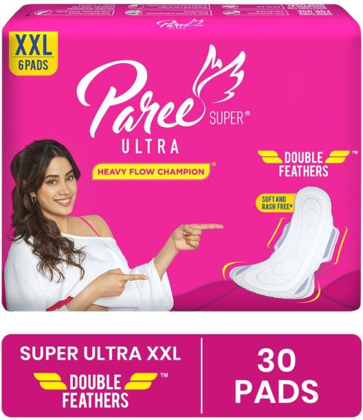 Paree Super Ultra Soft Feel Double Feathers XXL Tri-Fold Pads, With Disposable Covers Sanitary Pad