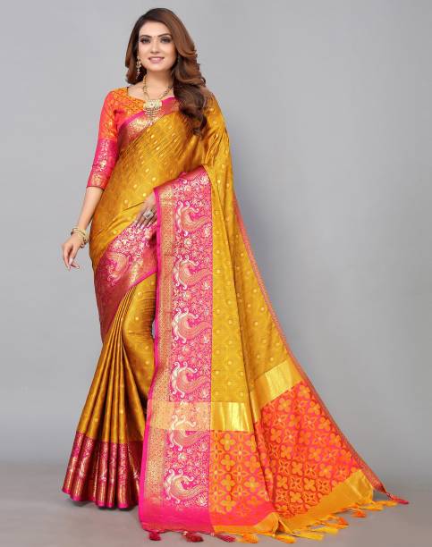 Woven Banarasi Jacquard, Pure Silk Saree Price in India