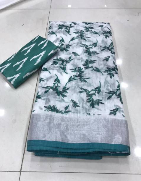 Printed Bollywood Cotton Linen Saree Price in India