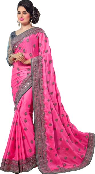 Embellished Bollywood Silk Blend, Net Saree Price in India
