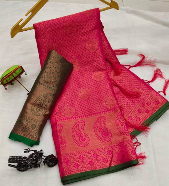 Woven Kanjivaram Art Silk, Cotton Silk Saree Price in India