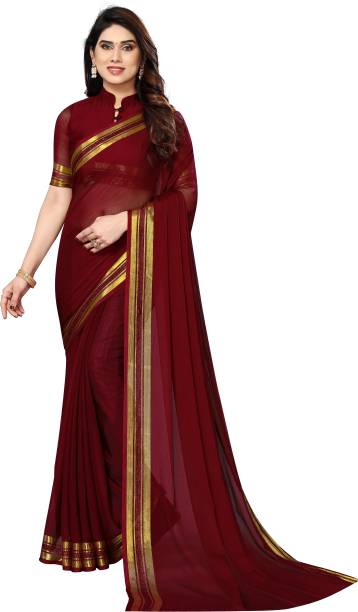 Embellished Bollywood Chiffon, Pure Silk Saree Price in India