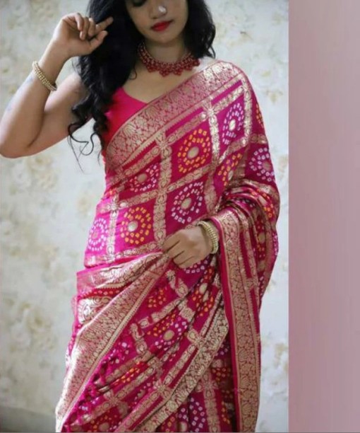 Bandhani Sarees (बंधनी साड़ी)- Buy Bandhani Sarees / Jaipuri Sarees ...