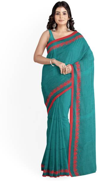 Hand Painted Handloom Cotton Blend Saree Price in India