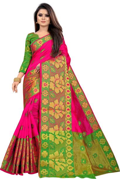 Big Fashion Woven Banarasi Cotton Silk Saree