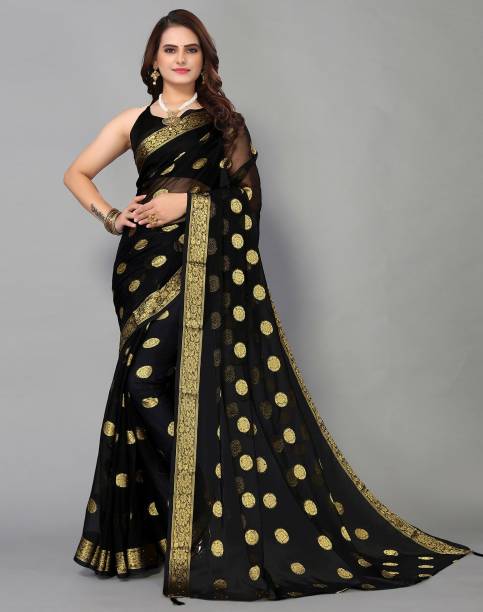 Self Design, Woven, Dyed Bollywood Chiffon Saree Price in India