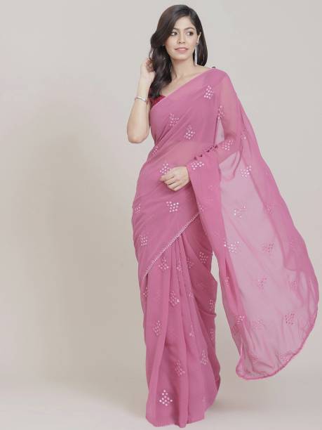 Embellished Bhagalpuri Georgette Saree Price in India