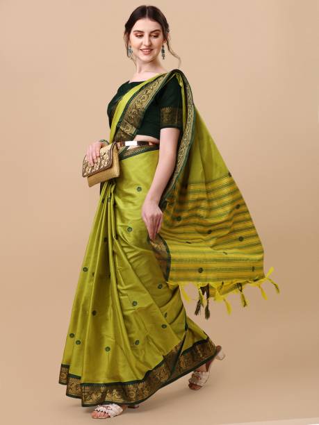 Self Design, Color Block, Embellished, Woven, Solid/Plain Bollywood Pure Silk, Cotton Silk Saree Price in India