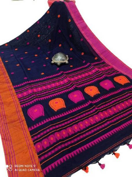 BENGAL WEAVERS Woven Handloom Pure Cotton Saree