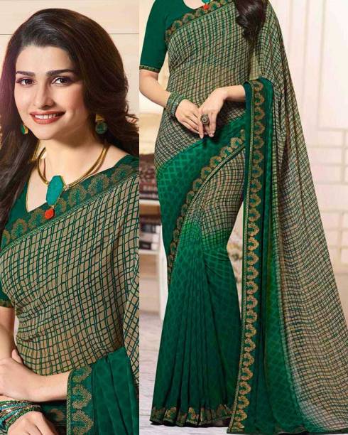 Printed, Self Design, Digital Print, Embroidered, Floral Print, Solid/Plain Daily Wear Georgette, Chiffon Saree Price in India
