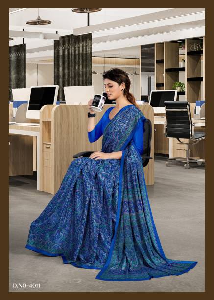 Printed Daily Wear Crepe Saree Price in India